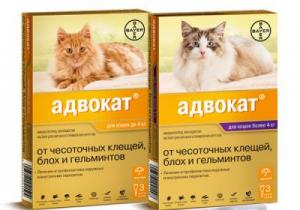 инструкция капли адвокат для кошек